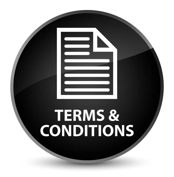 Términos y condiciones (icono de página) botón redondo negro elegante — Foto de Stock