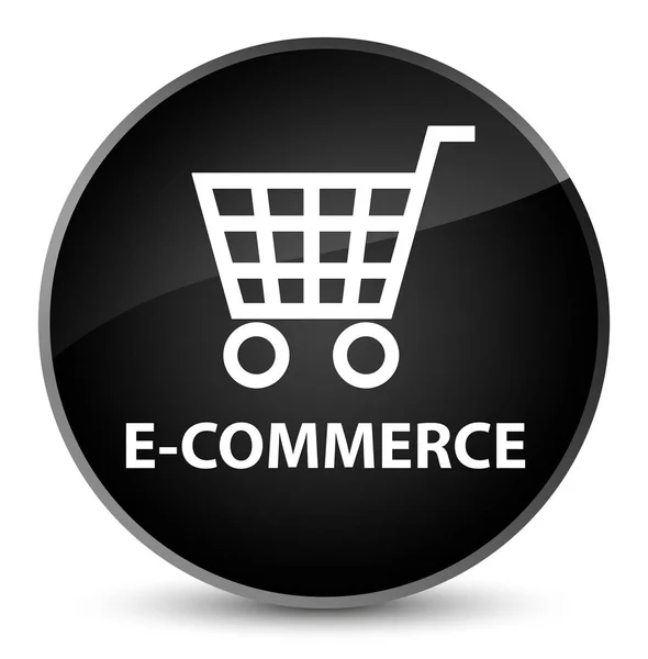 Κομψό μαύρο στρογγυλό κουμπί E-commerce — Φωτογραφία Αρχείου