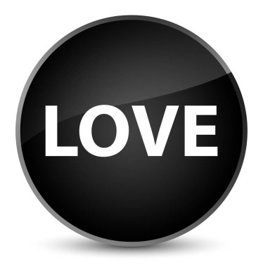 Aşk zarif siyah yuvarlak düğmesi