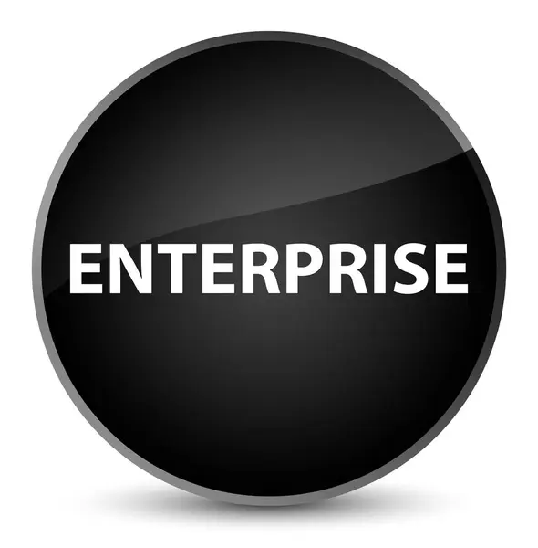 Elegantní černé kulaté tlačítko Enterprise — Stock fotografie