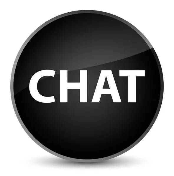 Chat elegant black round button — Stock Photo, Image