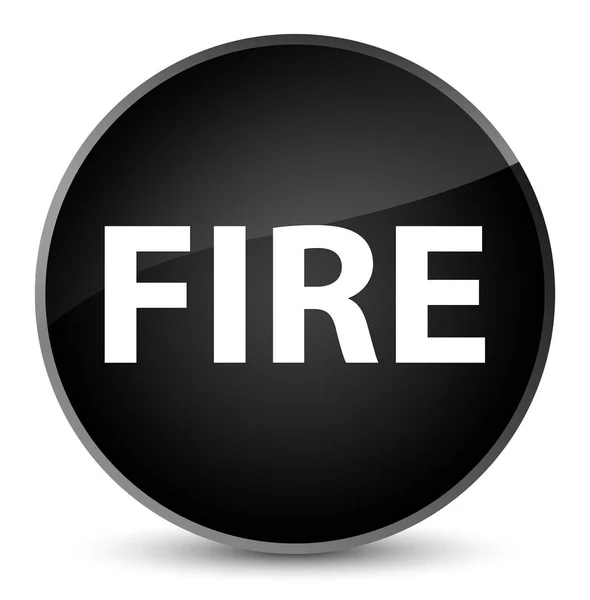 Botão redondo preto elegante de fogo — Fotografia de Stock