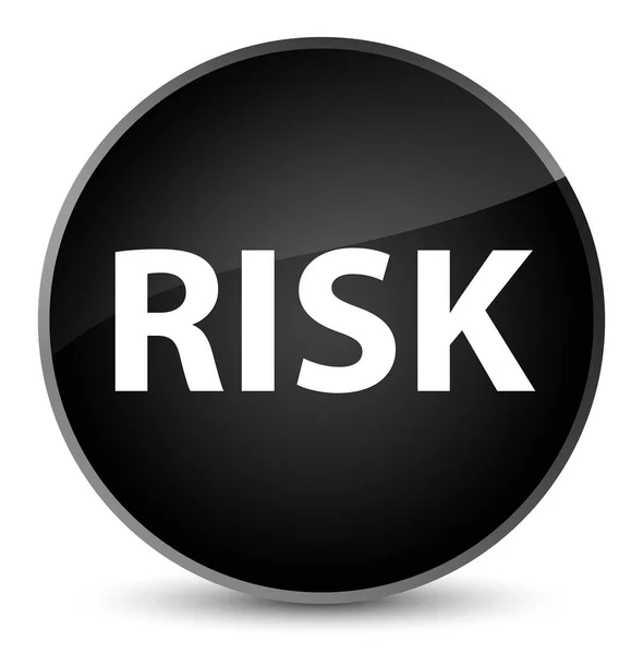 Botão redondo preto elegante de risco — Fotografia de Stock