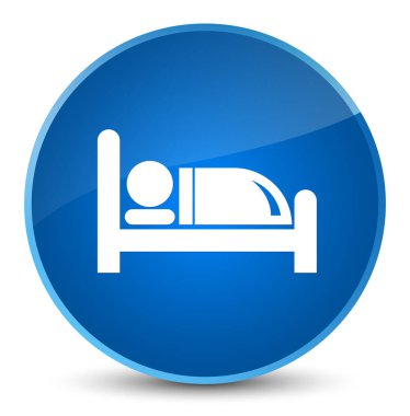 Otel yatak kutsal kişilerin resmi zarif mavi yuvarlak düğme