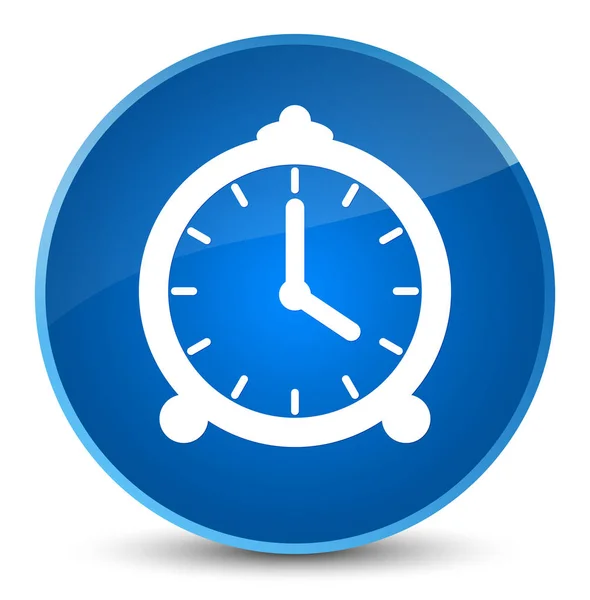 Ícone do relógio de alarme elegante botão redondo azul — Fotografia de Stock
