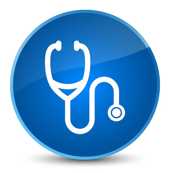 Stethoscoop elegante blauwe ronde knoop van het pictogram — Stockfoto