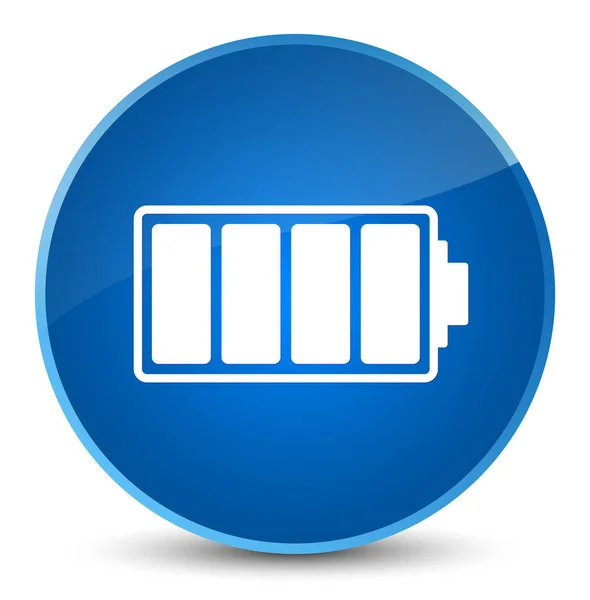 Batterie-Symbol eleganter blauer runder Knopf — Stockfoto