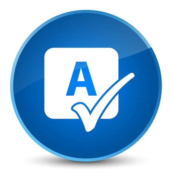 Spell check icon elegant blue round button