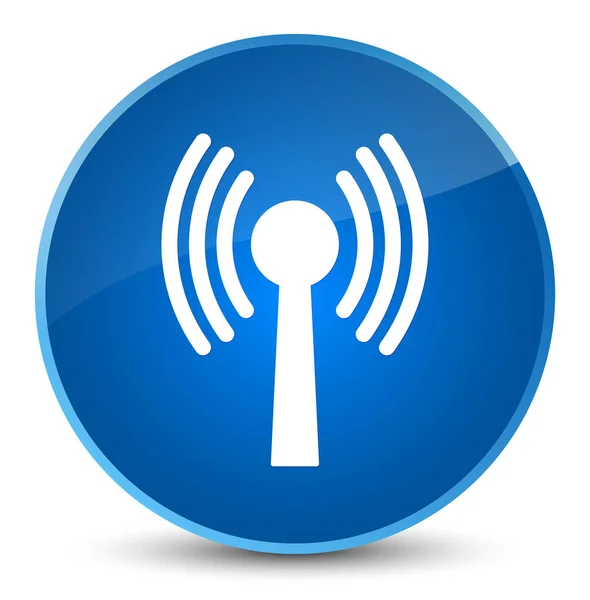 WLAN ağ simgesini zarif mavi yuvarlak düğmesi — Stok fotoğraf