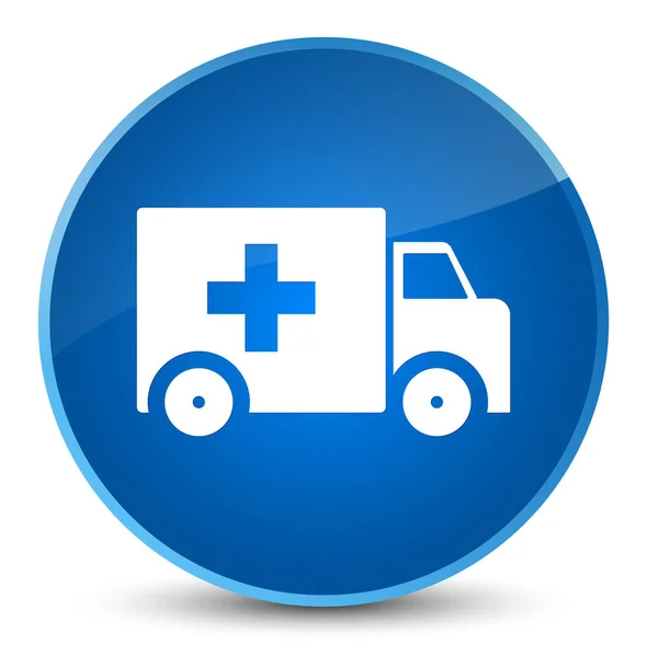 Ambulance elegante blauwe ronde knoop van het pictogram — Stockfoto