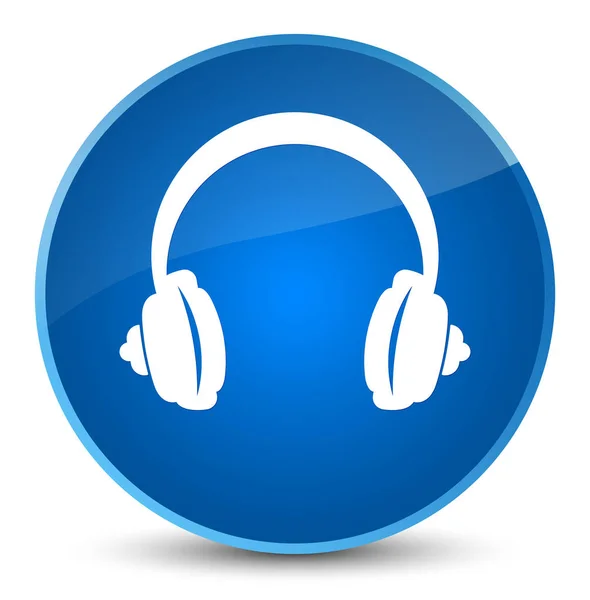Fejhallgató ikon elegáns kék kerek gomb — Stock Fotó