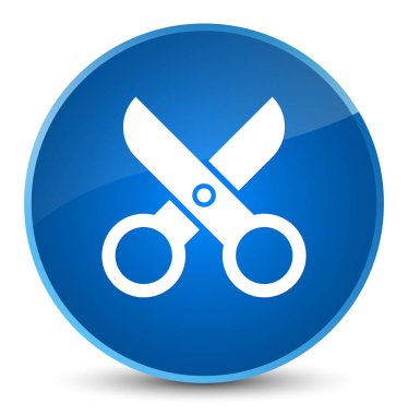 Makas kutsal kişilerin resmi zarif mavi yuvarlak düğme