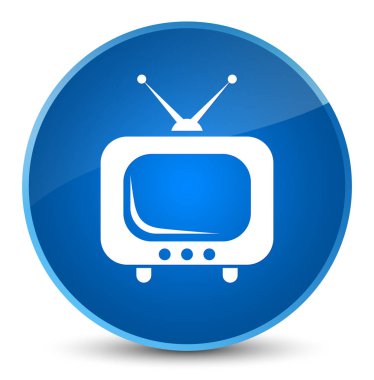 TV simgesi zarif mavi yuvarlak düğmesine