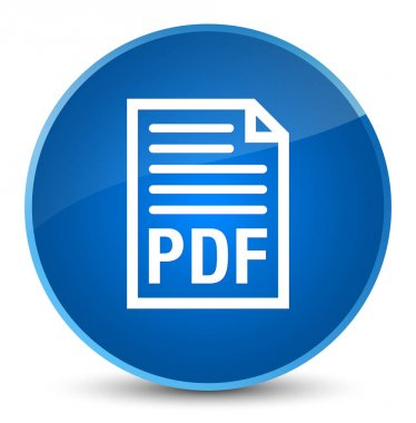 PDF belge simgesi zarif mavi yuvarlak düğmesi
