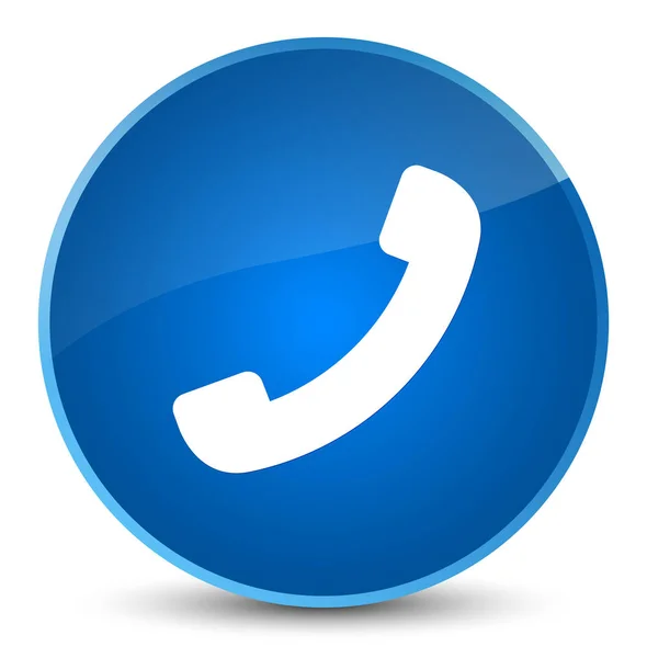 电话图标优雅蓝色圆形按钮 — 图库照片