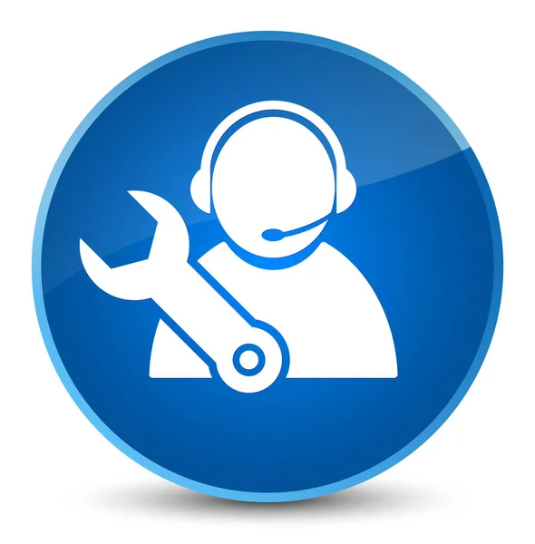 Tech support ikonen eleganta blå runda knappen — Stockfoto