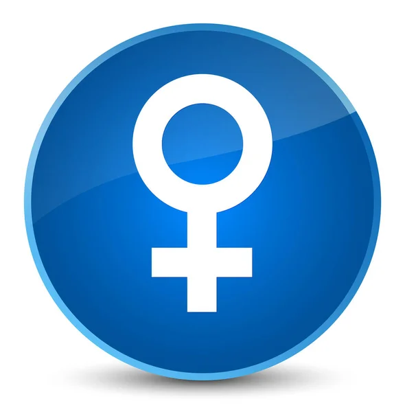Icône signe féminin élégant bouton rond bleu — Photo