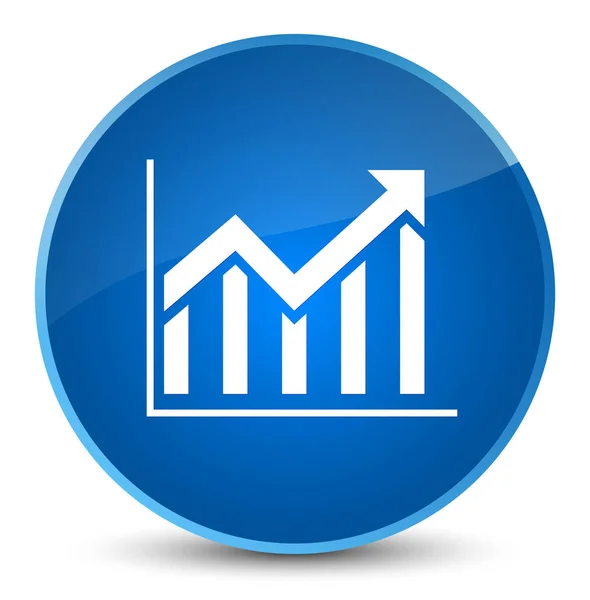 Estadísticas icono elegante botón redondo azul — Foto de Stock