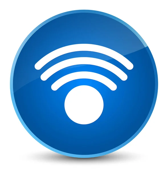 Κομψό μπλε εικονίδιο Wi-Fi στρογγυλό κουμπί — Φωτογραφία Αρχείου