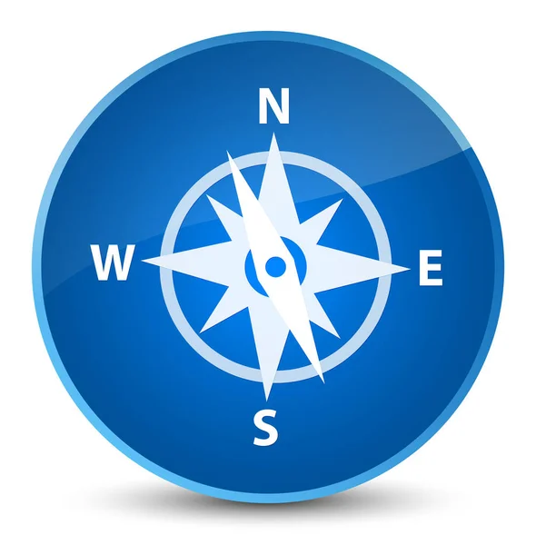 Kompassymbolen eleganta blå runda knappen — Stockfoto