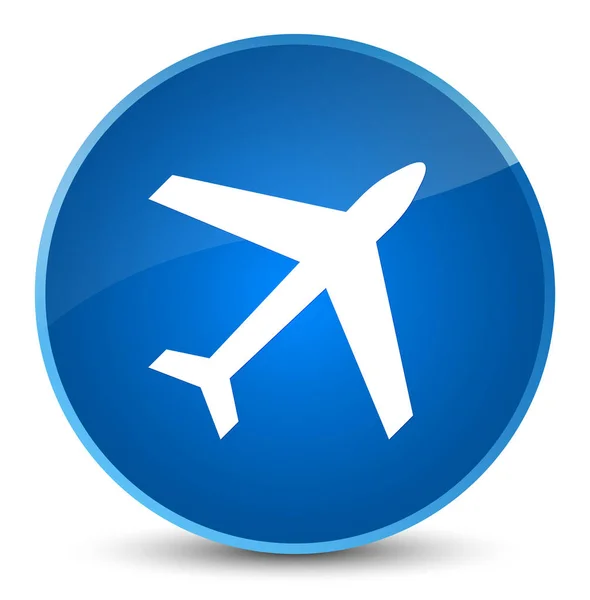 Plane icon elegant blue round button