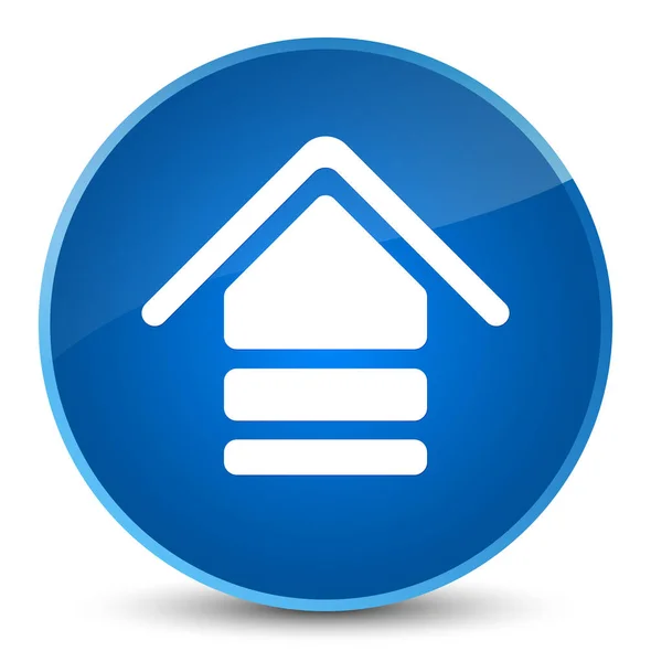 Elegante blauwe ronde knoop van het pictogram uploaden — Stockfoto