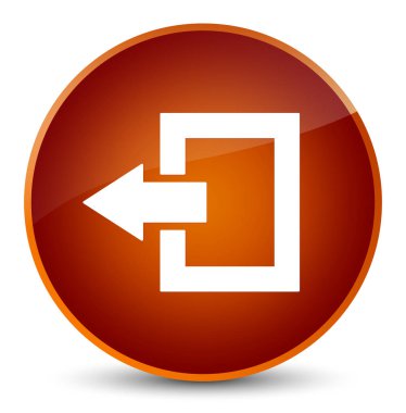 Oturum kapatma simgesi zarif kahverengi yuvarlak düğmesi