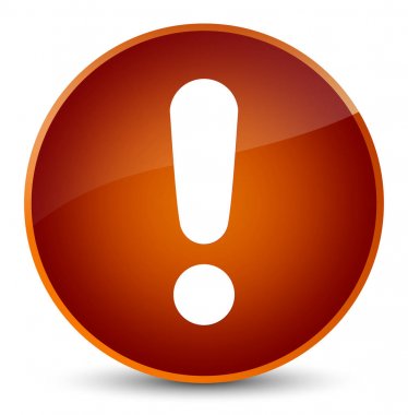 Ünlem işareti simgesi zarif kahverengi yuvarlak düğmesi