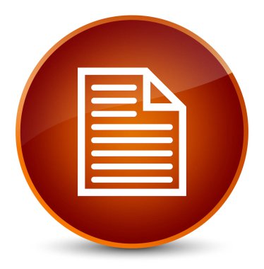 Belge sayfa simgesi zarif kahverengi yuvarlak düğmesi