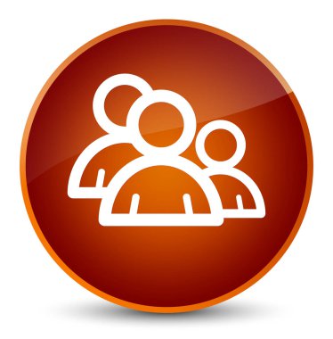 Grup simgesi zarif kahverengi yuvarlak düğmesi