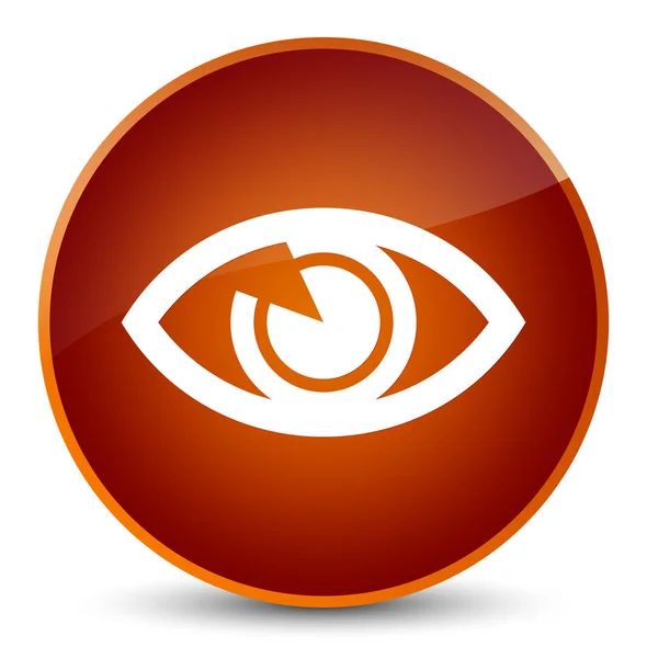 Ícone do olho elegante botão redondo marrom — Fotografia de Stock