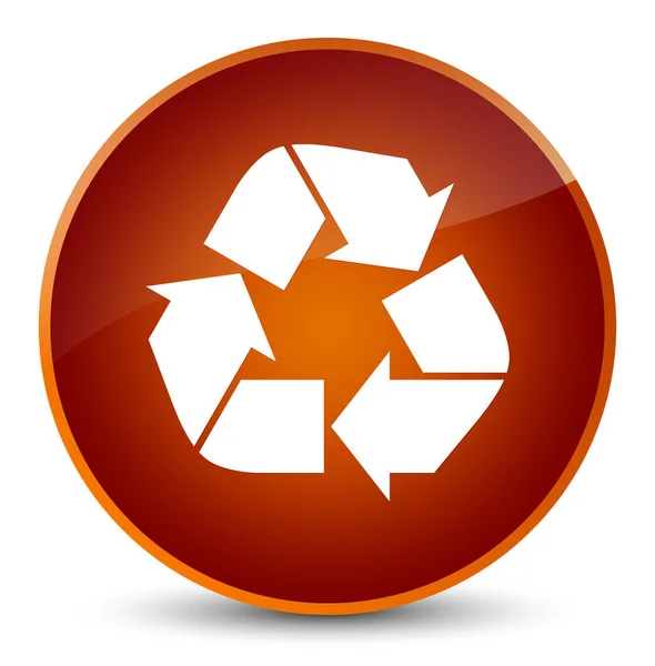 Recycle icon elegant brown round button — Stock Photo, Image