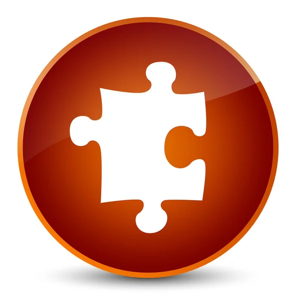 Puzzle ikon elegáns barna kerek gomb — Stock Fotó