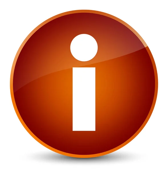 Info icono elegante botón redondo marrón — Foto de Stock