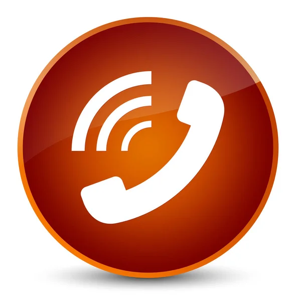 Phone ringing icon elegant brown round button