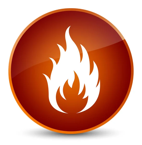 Ogień ikona elegancki brązowy okrągły przycisk — Zdjęcie stockowe