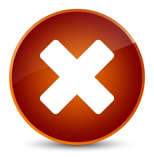 Cancelar icono elegante botón redondo marrón — Foto de Stock