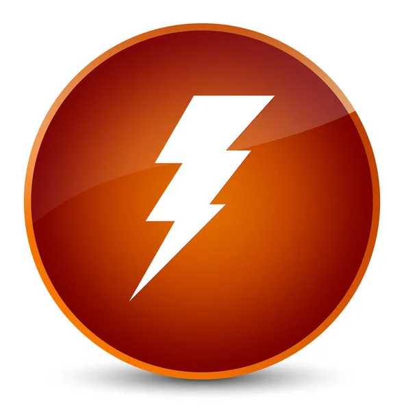 Elektryczność ikona elegancki brązowy okrągły przycisk — Zdjęcie stockowe