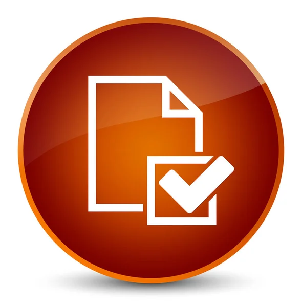 Lista de verificación icono elegante marrón botón redondo — Foto de Stock