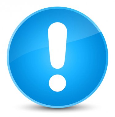 Ünlem işareti simgesi zarif camgöbeği mavi yuvarlak düğmesi