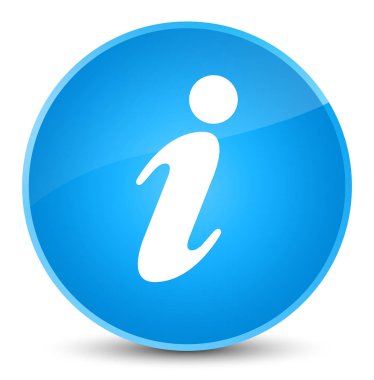 Bilgi simgesi zarif camgöbeği mavi yuvarlak düğmesi