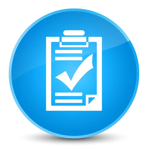 Ícone da lista de verificação elegante botão redondo azul ciano — Fotografia de Stock