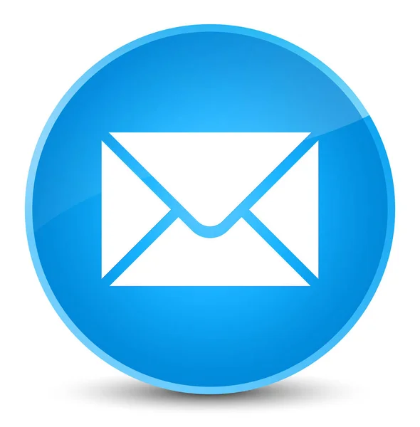 Email icona elegante blu ciano pulsante rotondo — Foto Stock