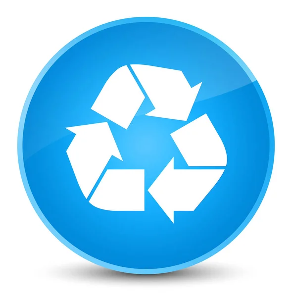 Icône de recyclage élégant bouton rond bleu cyan — Photo