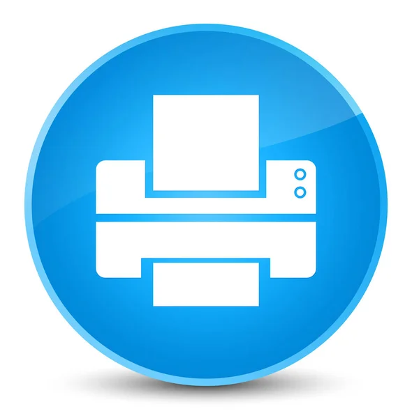 Ícone da impressora botão redondo azul ciano elegante — Fotografia de Stock