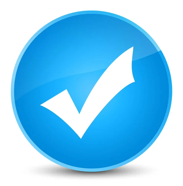 Validation icon elegant cyan blue round button — Stock Photo, Image