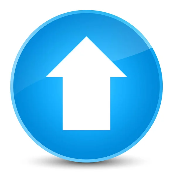Pijl elegante cyaan blauw ronde knoop van het pictogram uploaden — Stockfoto