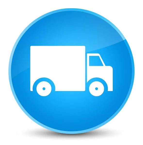 Icône camion de livraison élégant bouton rond bleu cyan — Photo