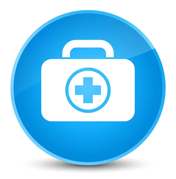 First aid kit icon elegant cyan blue round button