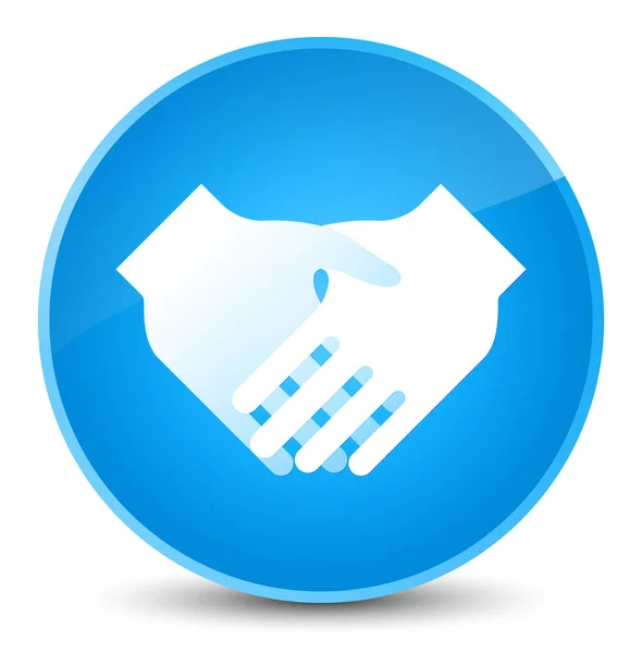 Handdruk pictogram elegante cyaan blauw ronde knop — Stockfoto